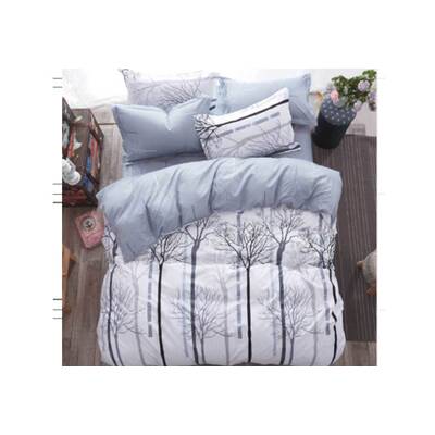 King Size White Tree Pattern Quilt Cover Set (3PCS)