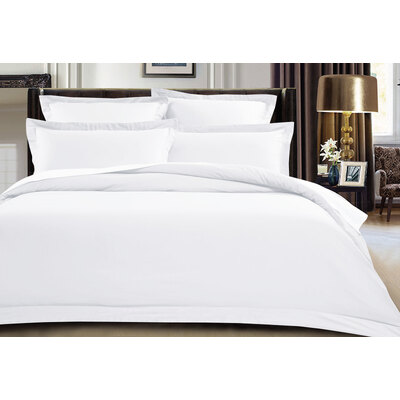 King Size 500TC Cotton Sateen Quilt Cover Set (White Color)