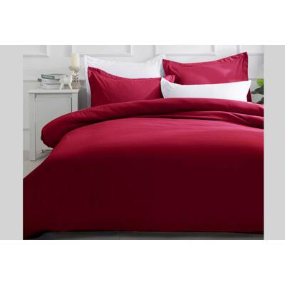 King Size Burgundy Quilt Cover Set (3PCS)