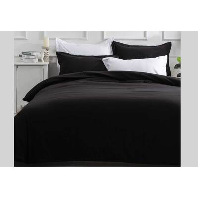King Size Black Color Quilt Cover Set (3PCS)