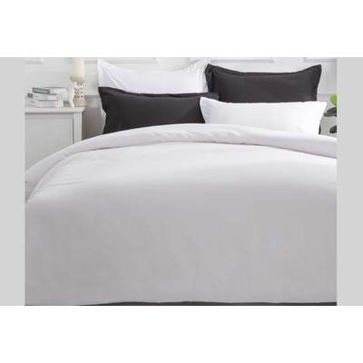 King Size White Color Quilt Cover Set (3PCS)