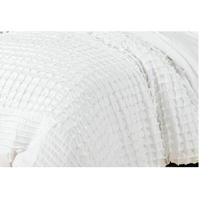 King Size White Cross Pintuck Quilt Cover Set(3PCS)
