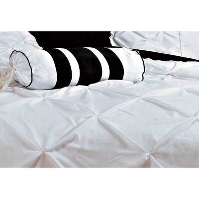 Queen Size White Diamond Pintuck Quilt Cover Set(3PCS)