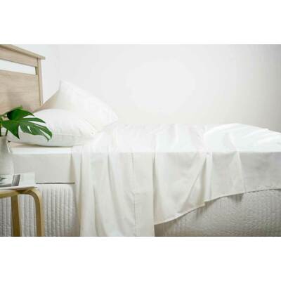 King Size 2500TC Cotton Rich Sheet Set (White Color)