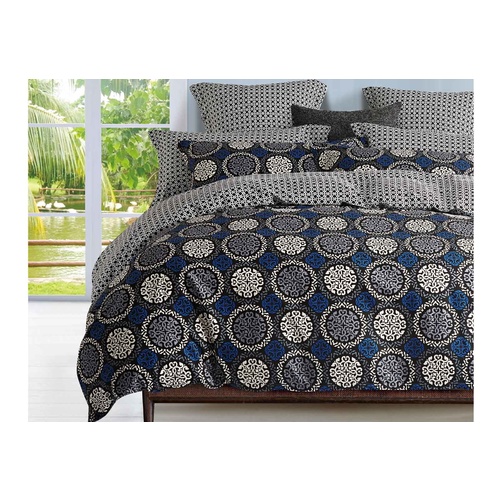 King Size Circular Floral Quilt Cover Set (3PCS)