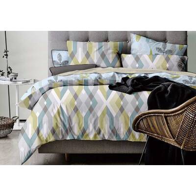 King Size Reversible Zig Zag Quilt Cover Set (3PCS)
