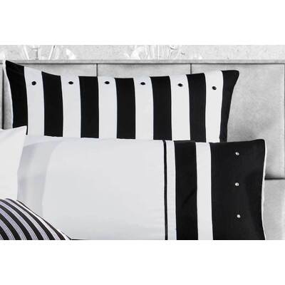 Queen Size Black White Striped Quilt Cover Set(3PCS)