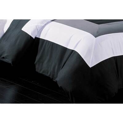 King Size Black Grey White Quilt Cover Set(3PCS)