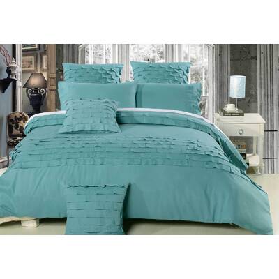 King Size Sens Aqua Quilt Cover Set (3PCS)