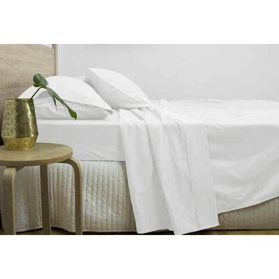 King Size 3000TC Cotton Rich Sheet Set (White Color)