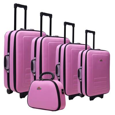 5pc Suitcase Trolley Travel Bag Luggage Set PINK