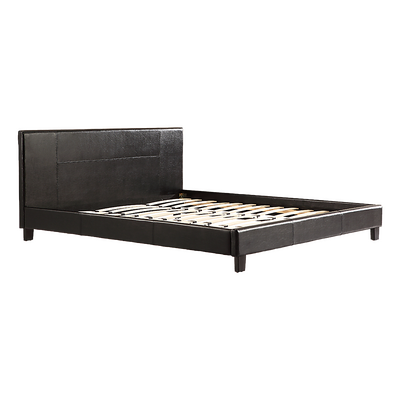 King Pu Leather Bed Frame Black