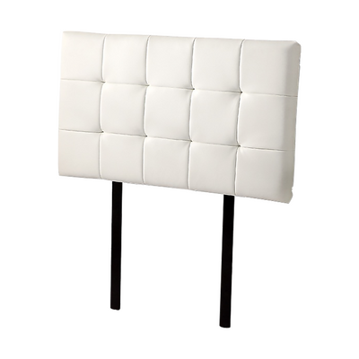 Pu Leather Single Bed Deluxe Headboard Bedhead - White