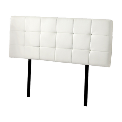 Pu Leather Queen Bed Deluxe Headboard Bedhead - White