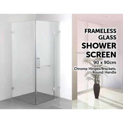 900 x 900mm Frameless 10mm Glass Shower Screen By Della Francesca