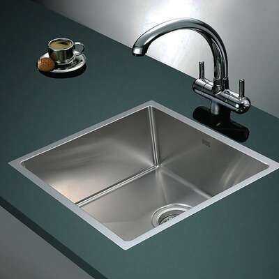 490x440mm Handmade 1.2mm Stainless Steel Undermount Topmount Kitchen Laundry Sink with Waste
