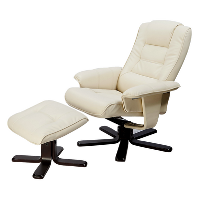 Adjustable Pu Leather Massage Chair Recliner Ottoman Lounge With Remote