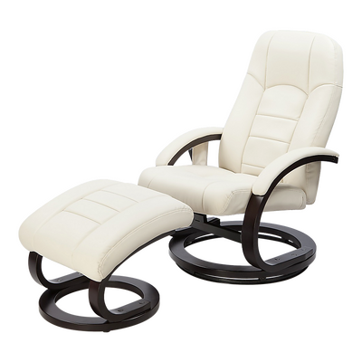 Pu Leather Deluxe Massage Chair Recliner Ottoman Lounge Set