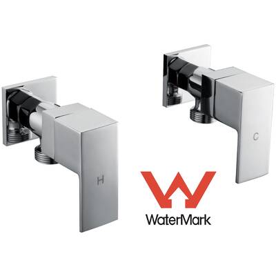 Chrome Laundry Washing Machine Stops Mixer Tap Set w/ WaterMark