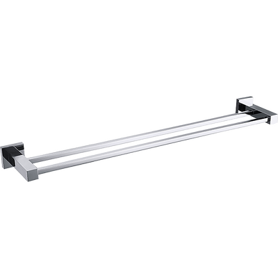 Double Classic Chrome Towel Bar Rail Bathroom