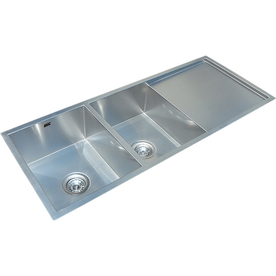 1160x460mm Handmade Stainless Steel Undermount / Topmount Kitchen Laundry Sink with Waste