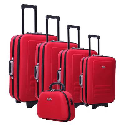 5pc Suitcase Trolley Travel Bag Luggage Set RED