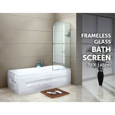 700 x 1450mm Frameless Bath Panel 10mm Glass Shower Screen By Della Francesca