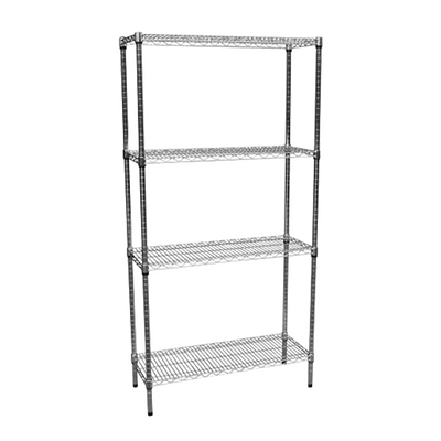Modular Chrome Wire Storage Shelf 900 x 350 x 1800 Steel Shelving