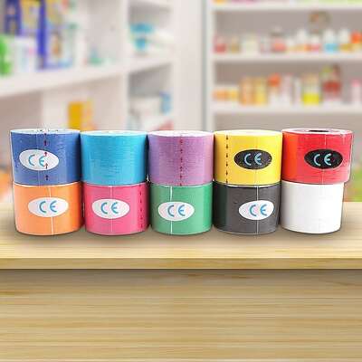 10 Rolls Muscle & Injury Kinesiology Sports Tape 5m x 5cm – Waterproof Support