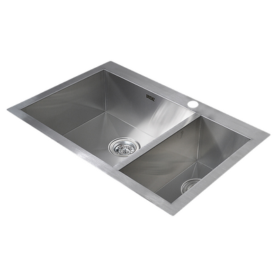 745x505mm Handmade Stainless Steel Topmount Kitchen Sink with Waste