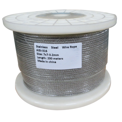 200M G316 STAINLESS STEEL WIRE ROPE 3.2MM BALUSTRADE