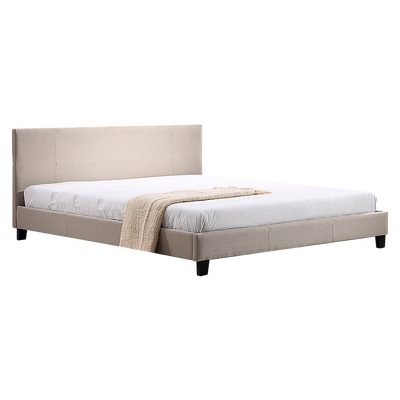 King Linen Fabric Bed Frame Beige