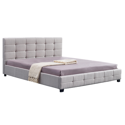 Linen Fabric King Deluxe Bed Frame Beige