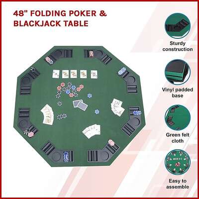48" Folding Poker & Blackjack Table