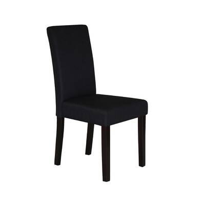 2 x Premium Fabric Linen Palermo Dining Chairs High Back - Black