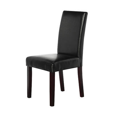 2 x PU Leather Palermo Dining Chairs High Back - Black
