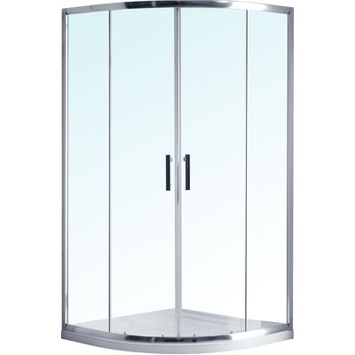Rounded Sliding Curved Shower Screen 6mm Toughened Glass with Base
