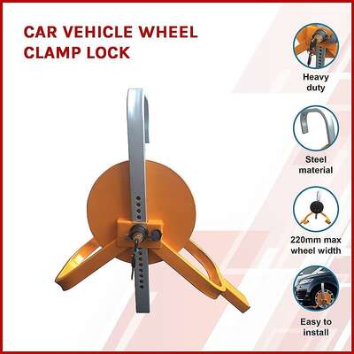 Car Vehicle Wheel Clamp Lock – Heavy Duty Anti-Theft Security Device