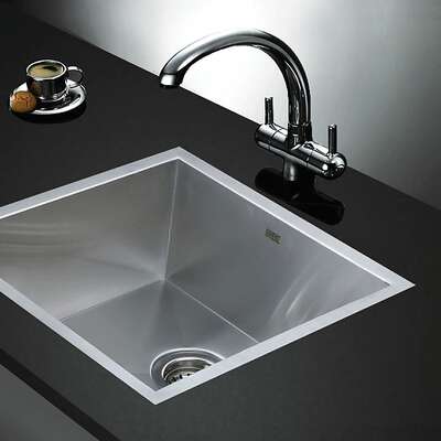 440x440mm Handmade 1mm 20 Gauge Stainless Steel Kitchen Laundry Sink with Waste