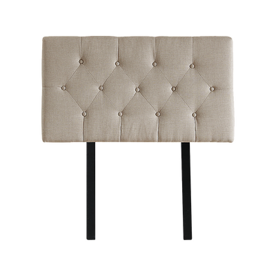 Linen Fabric Single Bed Deluxe Headboard Bedhead - Beige