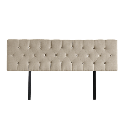 Opulent Linen Fabric King Bed Deluxe Headboard - Beige