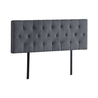 Sleek Linen Fabric Queen Bed Deluxe Headboard - Grey