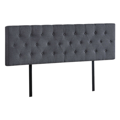 Royal Linen Fabric King Bed Deluxe Headboard - Grey