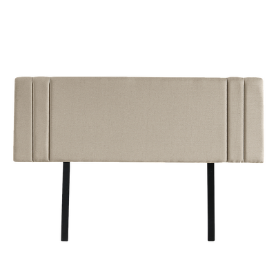 Linen Fabric Double Bed Deluxe Headboard Bedhead - Beige
