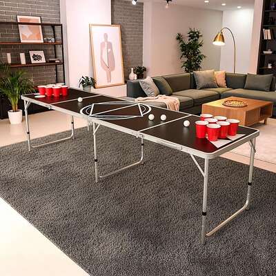Professional 8ft Beer Pong Table Drinking Game