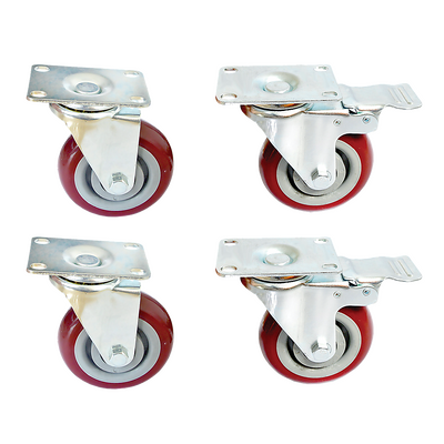 4 X 4" Heavy Duty Pu Swivel Castor Wheels With Brake