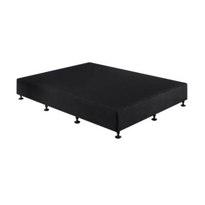 King Single Ensemble Bed Base Midnight Black Linen Fabric