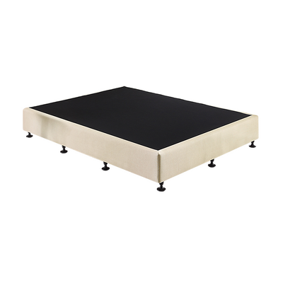 King Single Ensemble Bed Base Platinum Natural Sand Linen Fabric