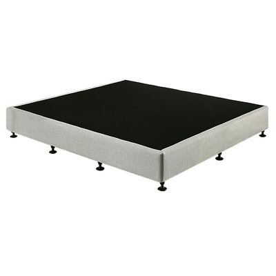 King Ensemble Bed Base Platinum Light Grey Linen Fabric