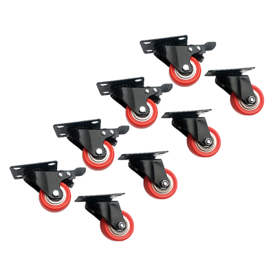 Set Of 8 Polyurethane Swivel Castor Wheels